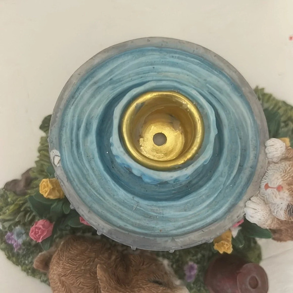 Vintage bunny candle holder spring flowers - Picture 7 of 8